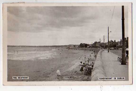 Vintage postcard showing sandymount strand